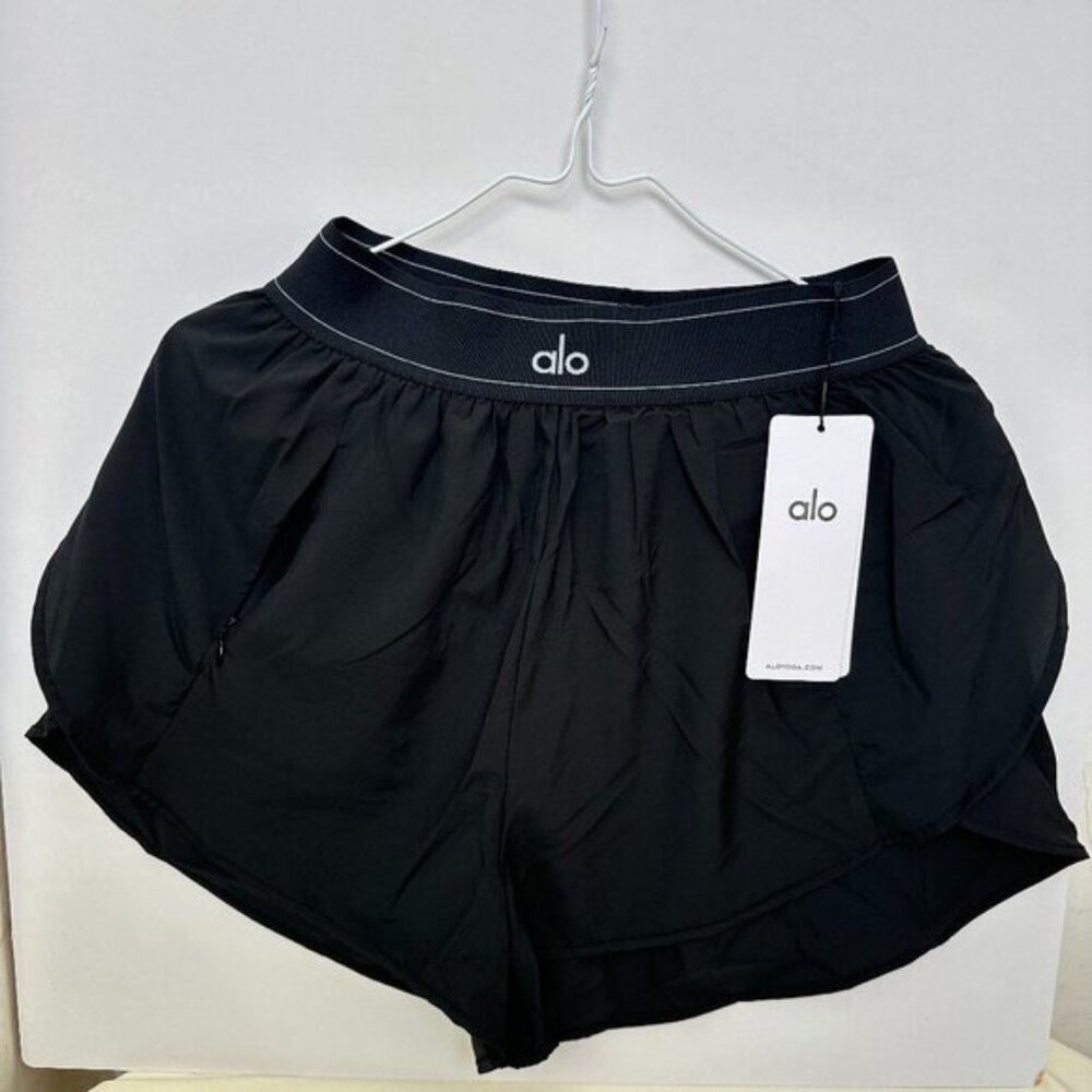 Alo Black Double Layer Sports Shorts Women's Size S